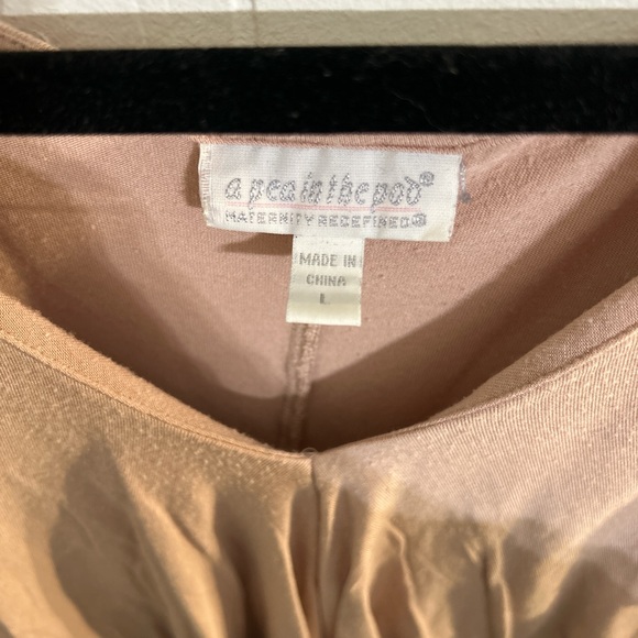 Pea in the Pod Dusty Rose Top, Soft & Stretchy, Draped / Ruffled Layers - Size L - Picture 3 of 4